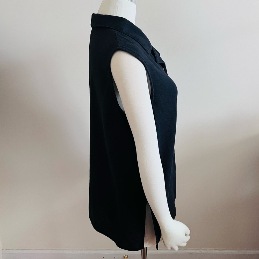 Notations Black Sleeveless Button Down Top (L) Excellent Condition - Picture 4 of 7